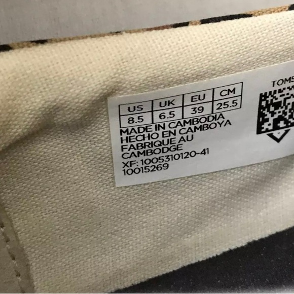 Toms Platform Slip On Sneakers Black/ Brown Cheetah Leopard Print women 8.5 - Picture 9 of 11